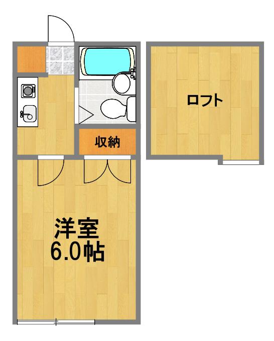 リバーハウス(ワンルーム/1階)の間取り写真