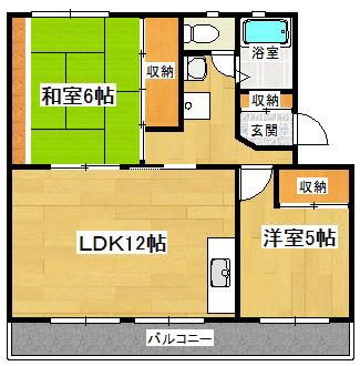 セゾンフェリーチェ(2LDK/2階)の間取り写真