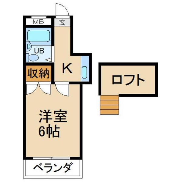 サンコーポ牧野(1K/2階)の間取り写真
