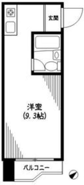 勝どきハイデンス(ワンルーム/6階)の間取り写真