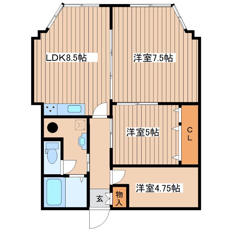 カルチェド札幌(3LDK/5階)の間取り写真