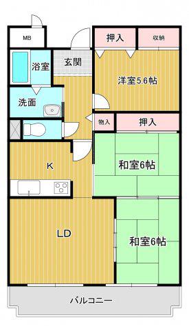 グランディアの杜北六甲(3LDK/2階)の間取り写真