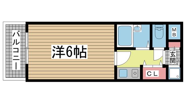 リーガル神戸元町(1K/1階)の間取り写真