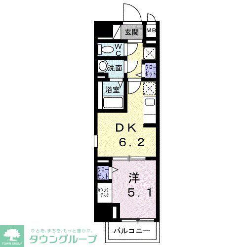 スアヴィス三ノ輪(1DK/8階)の間取り写真