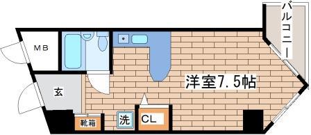 ミスティ∞(ワンルーム/3階)の間取り写真