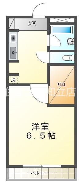 ドミールあさひ(1K/4階)の間取り写真