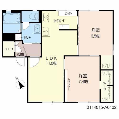 グレイスハイツA(2LDK/1階)の間取り写真