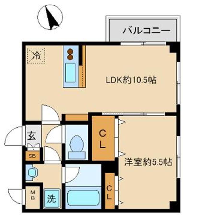パークスIII(1LDK/4階)の間取り写真