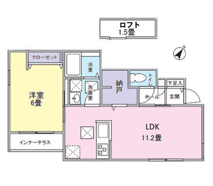 ザ ハウス ニシ ハチオウジ(1LDK/1階)の間取り写真