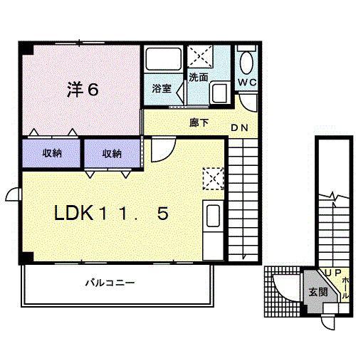S&Y.ウエスト(1LDK/2階)の間取り写真
