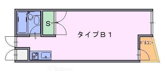 グリーンフィル 1(ワンルーム/4階)の間取り写真