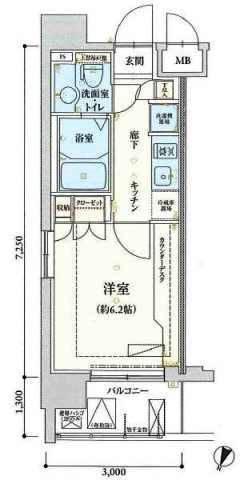 リヴシティ横濱弘明寺(1K/4階)の間取り写真