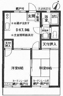 第1ヴィラハイツ(2DK/2階)の間取り写真