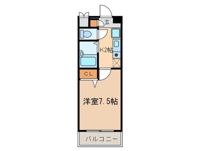 プラスパー高道(1K/3階)の間取り写真