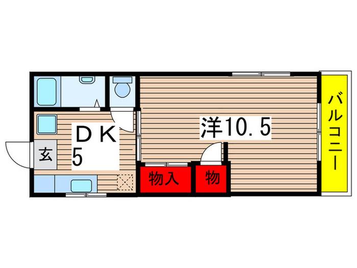 長沼グリーンハイツ(1DK/2階)の間取り写真