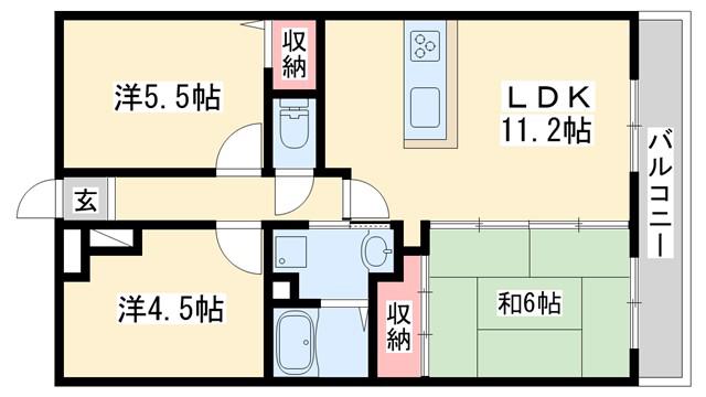 プレステージ南大久保(3LDK/5階)の間取り写真