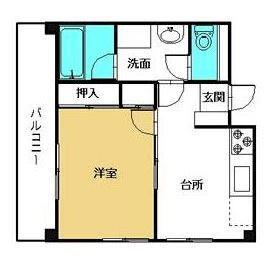 あんしん館(1DK/4階)の間取り写真