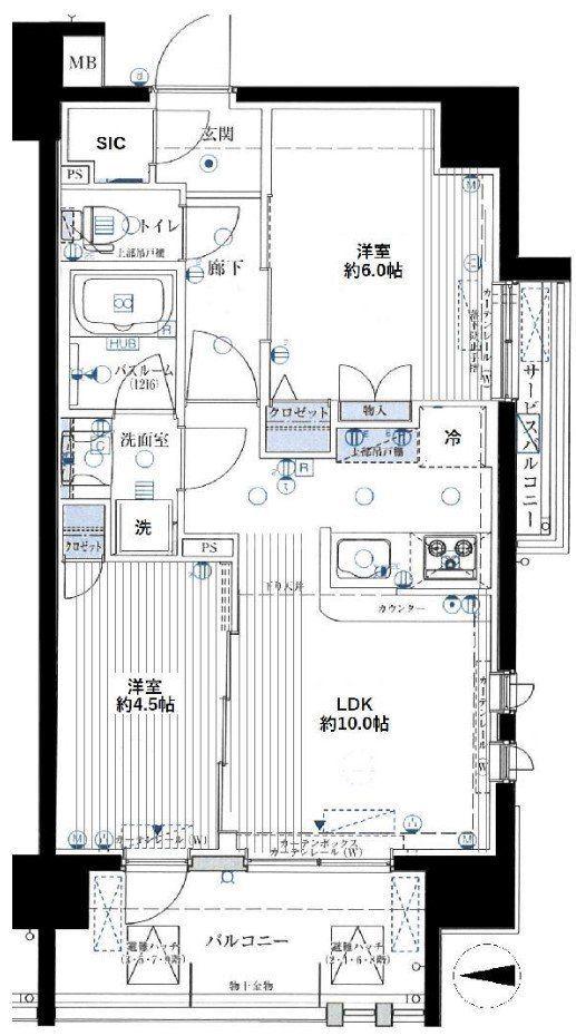 ブリシア西日暮里II(2LDK/10階)の間取り写真