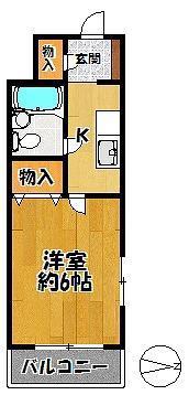 エクセレンス北六甲(1K/3階)の間取り写真
