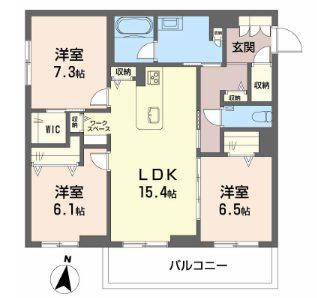 シャーメゾンステージ筑摩(3LDK/2階)の間取り写真