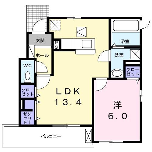タイムリーII(1LDK/1階)の間取り写真
