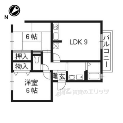 アルタイル梅美台(2LDK/3階)の間取り写真