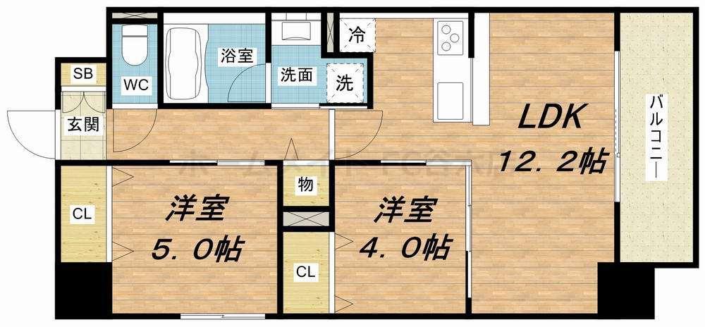 フェリースヴィダ福島(2LDK/6階)の間取り写真
