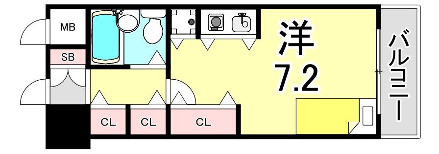 ルモンド西宮(1K/3階)の間取り写真