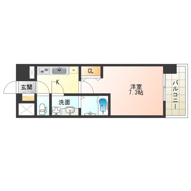 ジュネーゼグラン福島EBIE(1K/4階)の間取り写真