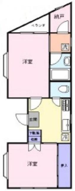 栄町ハウス(2K/2階)の間取り写真