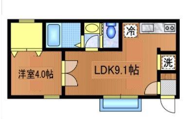 西武新宿線 東伏見駅 徒歩12分 2階建 築5年(1LDK/2階)の間取り写真