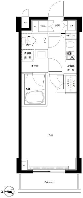 ルーブル高島平(1K/6階)の間取り写真