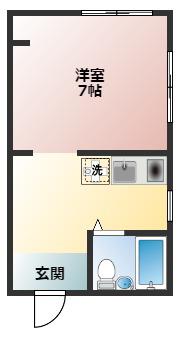 ブロッサムII(ワンルーム/3階)の間取り写真