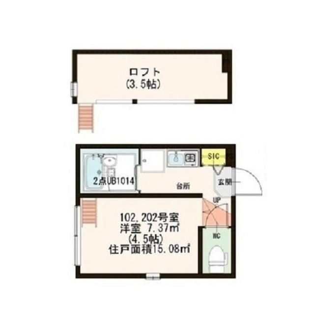 フローレスタ葛西(1K/2階)の間取り写真