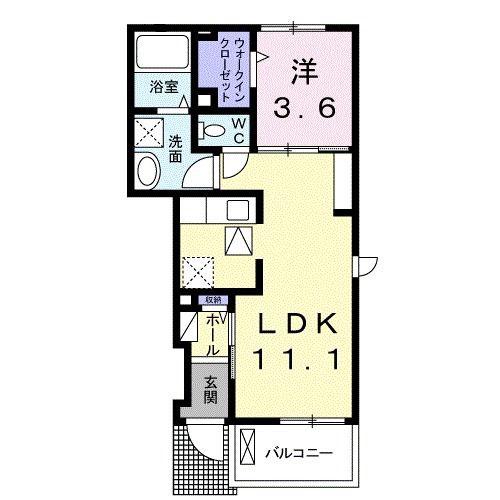 サンリットスクエア(1LDK/1階)の間取り写真
