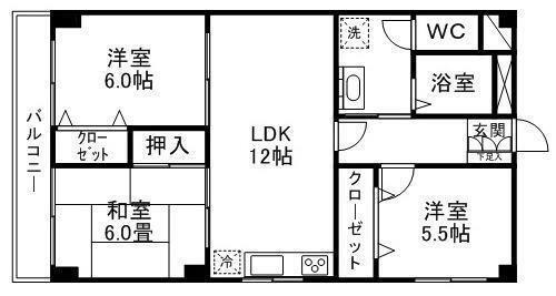 ワイズリーレジデンスXI(3LDK/2階)の間取り写真