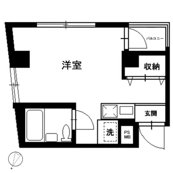 ディスカス若杉(ワンルーム/3階)の間取り写真