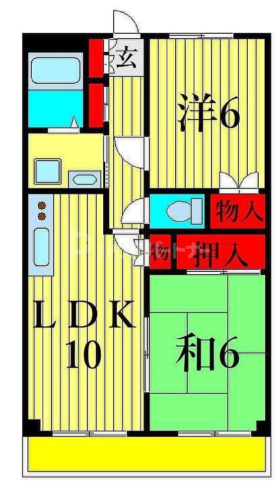 ボストンハイツ(2LDK/3階)の間取り写真