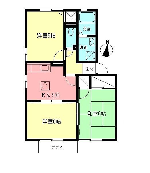 サンシャインC(3DK/1階)の間取り写真