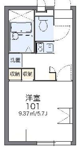 レオパレスアミティエ(1K/1階)の間取り写真
