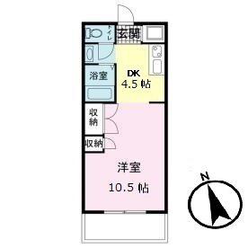 エムステージ伊山(1DK/2階)の間取り写真
