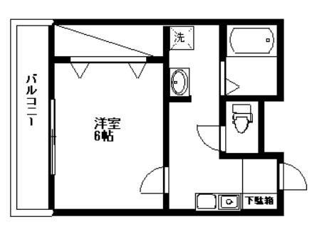 ドルミール木下(1K/3階)の間取り写真