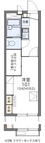レオパレスマリンハイツ(1K/1階)の間取り写真