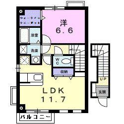サンセールI(1LDK/2階)の間取り写真