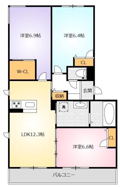 CRYSTAL PALACE(3LDK/2階)の間取り写真