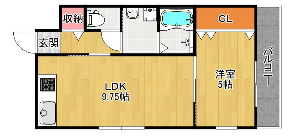 シエルグランデ招提元町II(1LDK/2階)の間取り写真