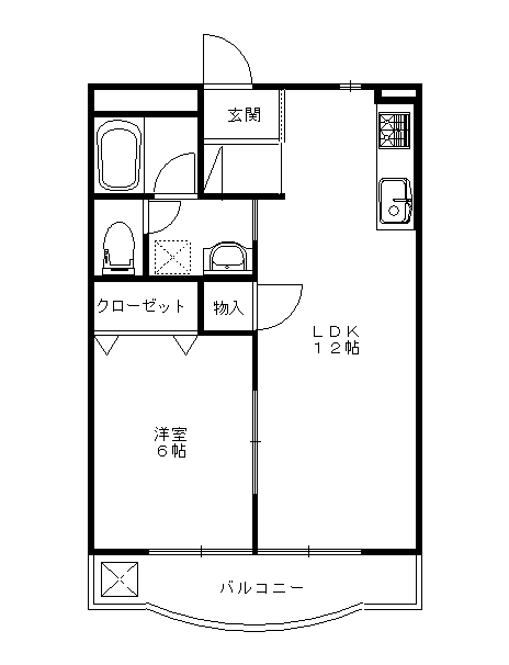 ジェミニマンション(1LDK/3階)の間取り写真
