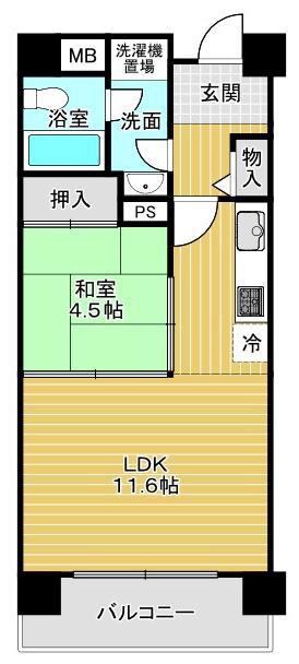琵琶湖アーバンリゾートI番館(1LDK/7階)の間取り写真
