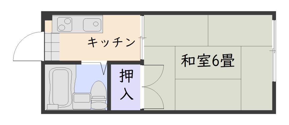 木藤ハイツ(1K/1階)の間取り写真