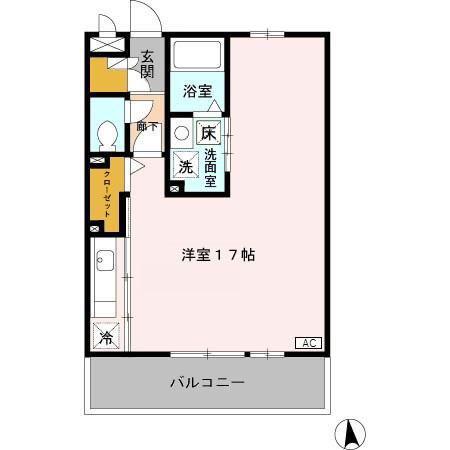 MSハイム(ワンルーム/1階)の間取り写真
